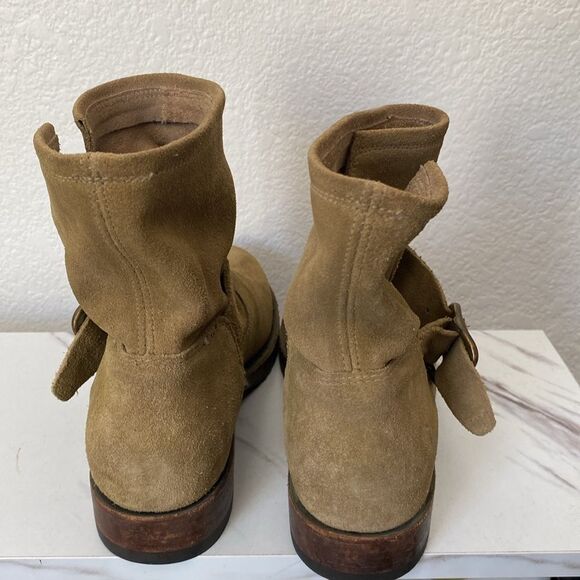 Frye Veronica Moto Green Suede Bootie - Picture 4 of 8